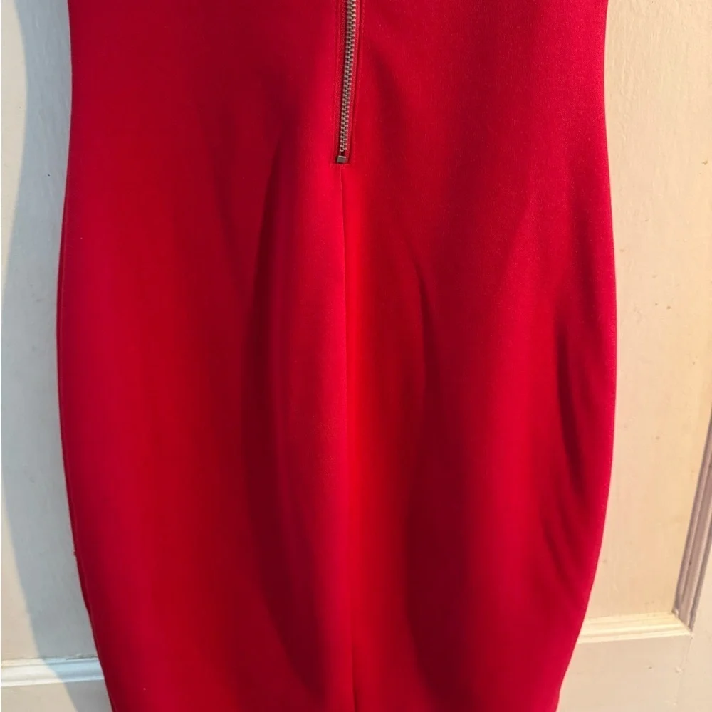 BCX Red Ruffled Peplum Cocktail Dress